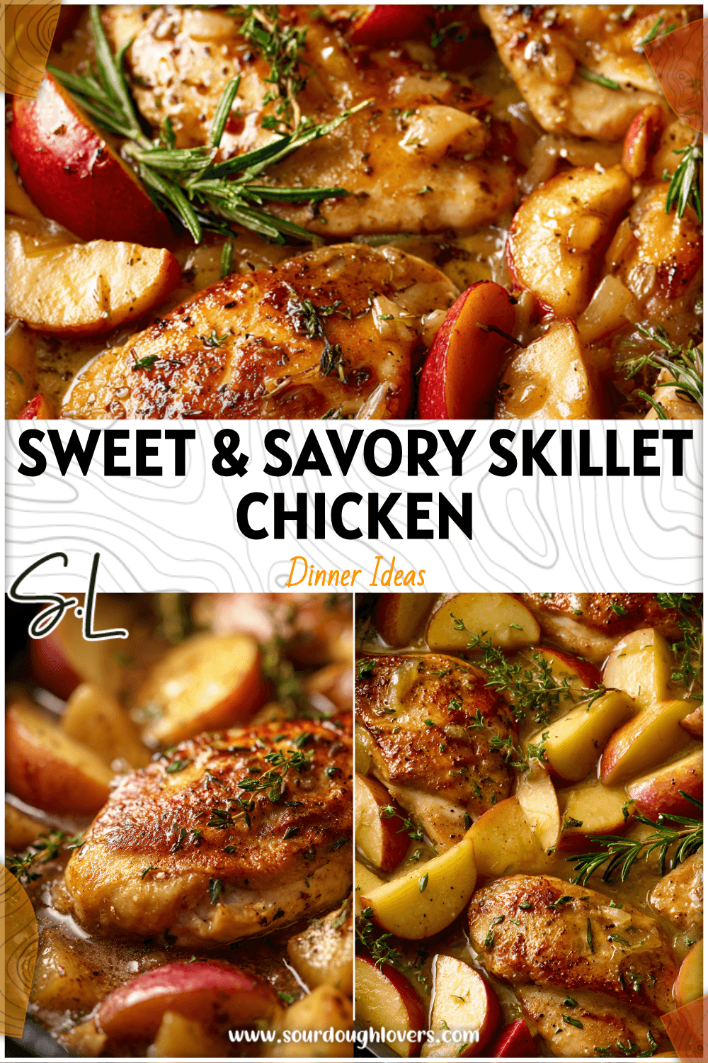 Skillet chicken cooked with apples and cider creating a comforting dinner idea with apples. 2026